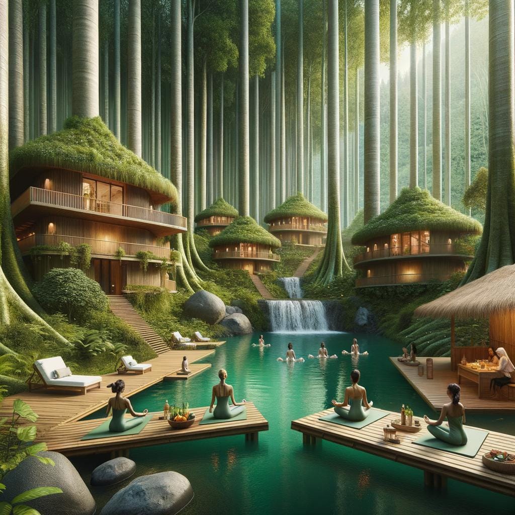 Eco-Luxury Wellness Experiences 1 Premium sustainable getaways offering eco-luxury wellness experiences amidst nature's tranquility