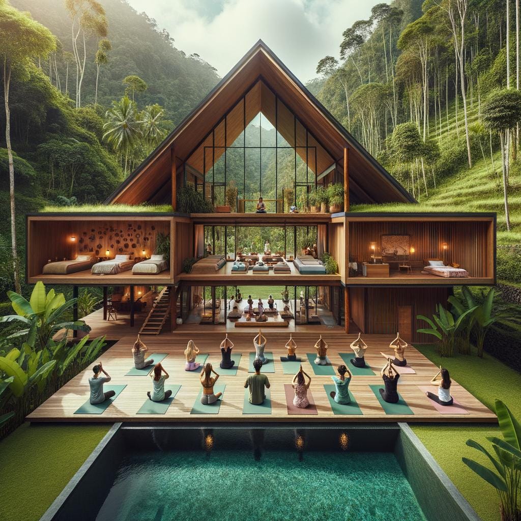 Tranquil yoga retreat centers for self-discovery and relaxation amidst nature's beauty