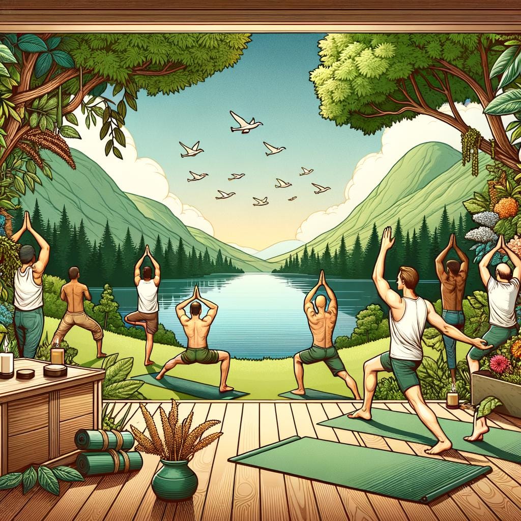 Invigorating yoga retreats for men focused on wellness and balance in tranquil settings